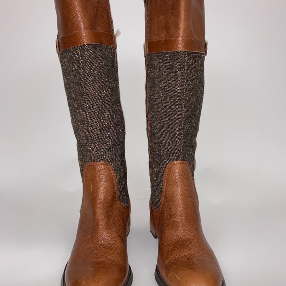 Etienne Aigner Womens Tweed/Leather Boots - Picture 5 of 13